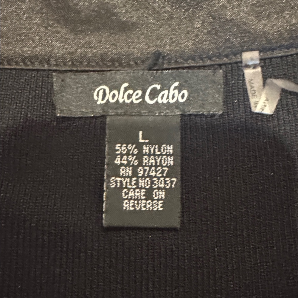Dolce Cabo Black Sleeveless Sweater with Bow, Size L - Picture 7 of 7